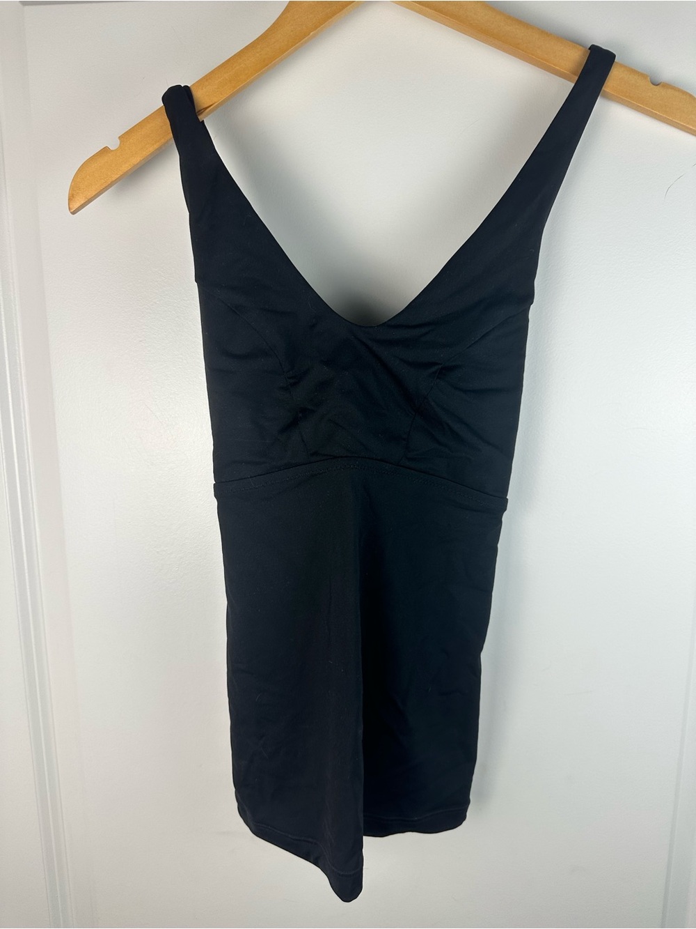 Athleta Black V-Neck Swim Tankini with Wide Straps - Picture 2 of 8